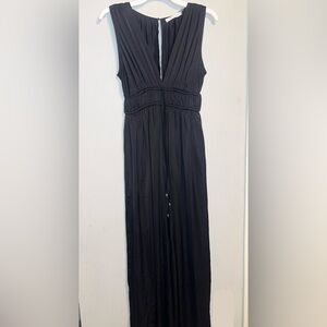 Mustard Seed Sleeveless Black Jumpsuit with V-Neck